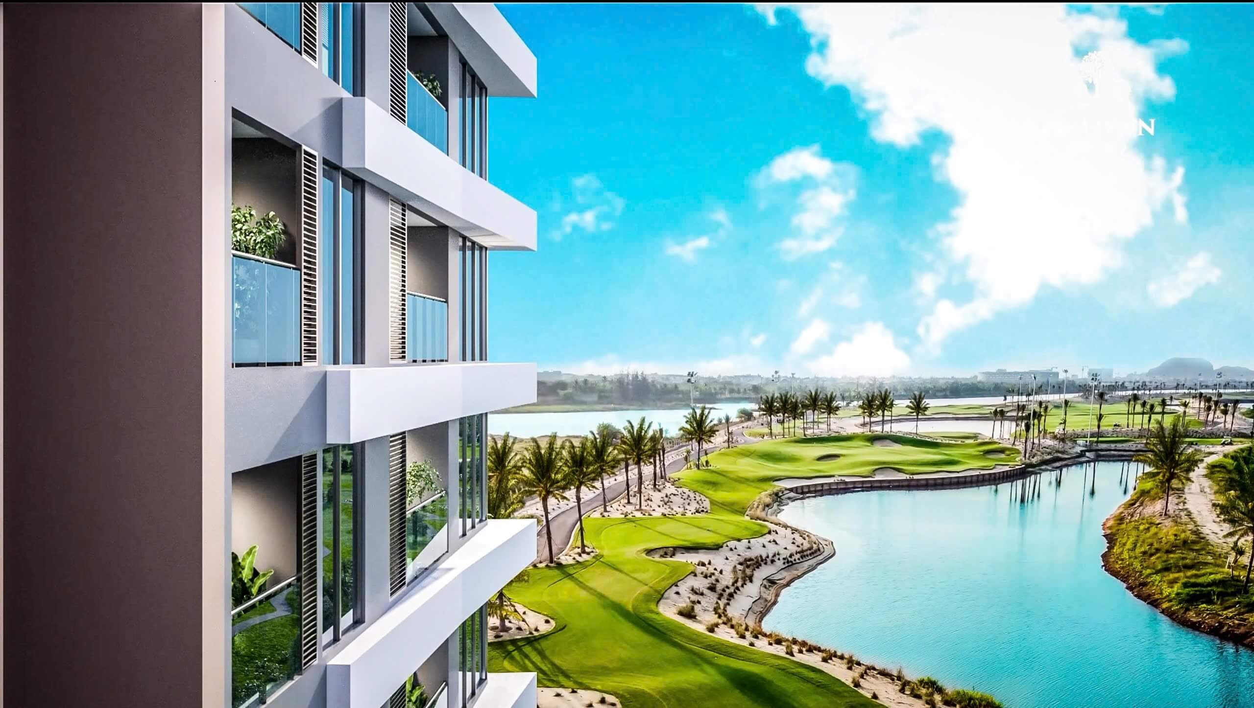 Căn hộ Newtown Diamond có tầm nhìn tuyệt đẹp vào sân Golf.